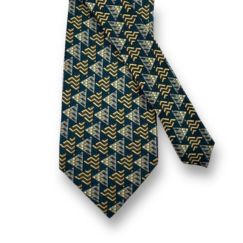 Joseph Abbound Men's 100% Silk Neck Tie Retro 80's Geometric Triangle Print